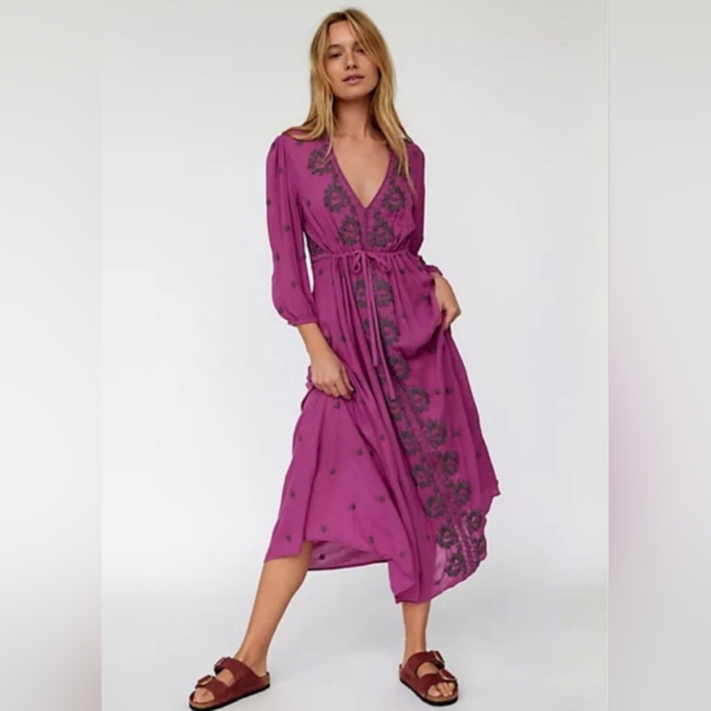 Free People Purple Midi Dress